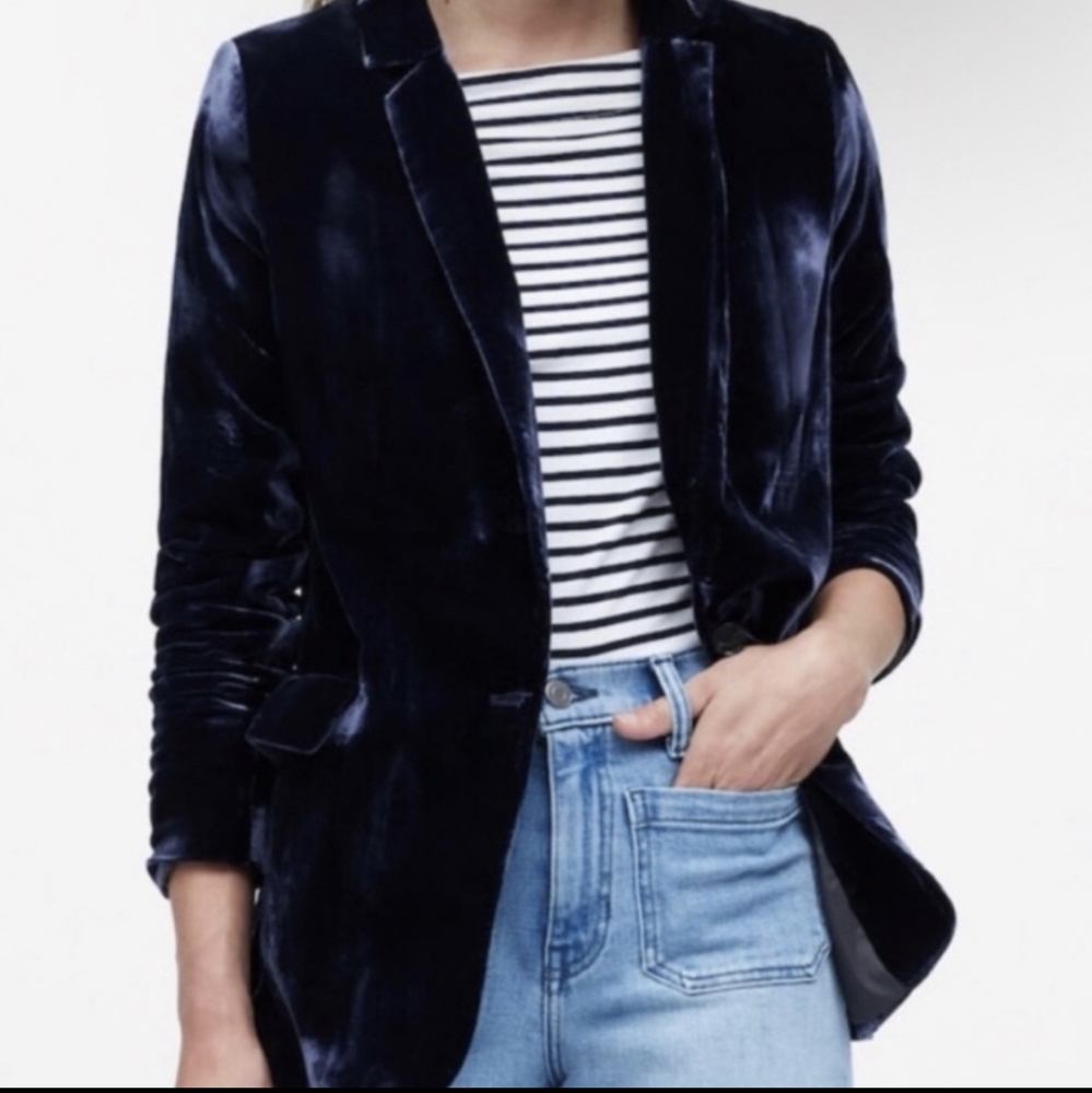 Banana Republic Blue Velvet Blazer 10 Blogger Favorite Dark Academia